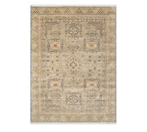 Aurekh 8x10 Camel Sand Hand Knotted Wool Rug