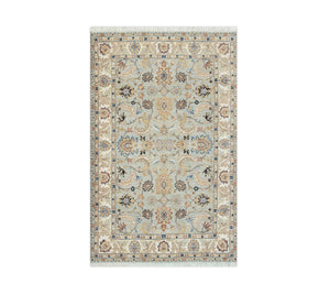 Seafoam 4x6 Ivory Traditional Persian Sultanabad Wool Rug