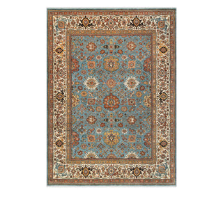 8x10 Blue Persian Floral High Knot Density Wool Rug