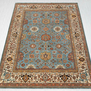 8x10 Blue Persian Floral High Knot Density Wool Rug