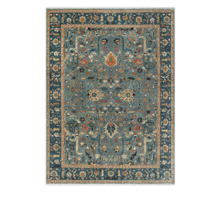 Azura 8x10 Teal Blue Persian Tabriz Wool Rug