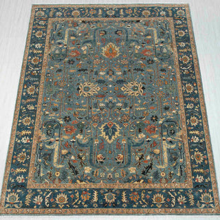 Azura 8x10 Teal Blue Persian Tabriz Wool Rug