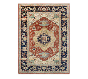 Rust 10x14 Premium Persian Medallion Serapi Rug