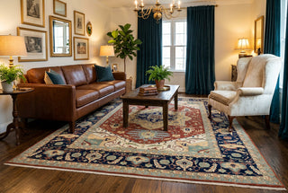 Rust 10x14 Premium Persian Medallion Serapi Rug