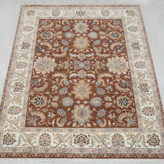Heritage 9x12 Deep Red Rust Persian Floral Hand-Knotted Wool Rug