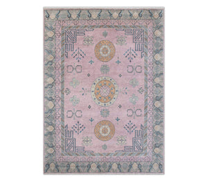 Roselle 9x12 Pink Khotan Loom Persian Wool Rug