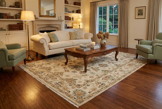 Sylvan 4x6 Persian Floral Hand-Knotted Wool Area Rug