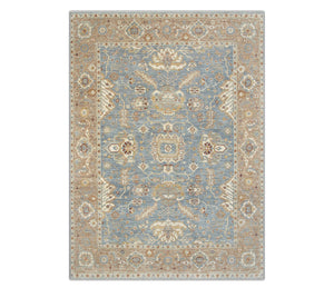 Muted Taupe & Ivory Garden Cypress Hand-Knotted Wool Area Rug
