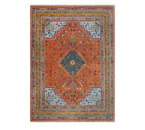 Rust & Navy Blue  12x15 Oversize Persian Carpet