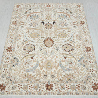 Elysian 8x10 Ivory Persian Ziegler Floral Motifs Wool Rug