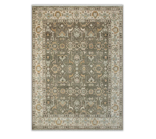 Olive Sage & Ivory Oushak Hand-Knotted Wool Area Rug