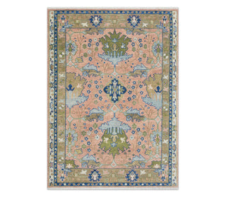 Blossom 8x10 Blush Pink Turkish Oushak Wool Rug