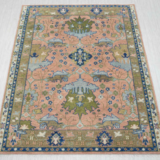Blossom 8x10 Blush Pink Turkish Oushak Wool Rug