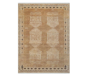 8x10 Camel Beige Traditional Anatolian Oushak Wool Rug