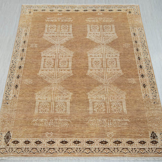 8x10 Camel Beige Traditional Anatolian Oushak Wool Rug