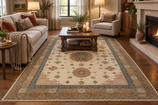 Khotan Loom 9x12 Ivory Palette Persian Khotan Wool Rug