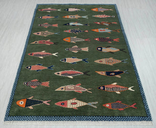 Whimsical - Fish Motifs Soft Wool Area Rug