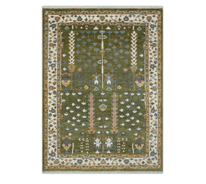 Verdant- Sage Green Life of Tree Wool Rug