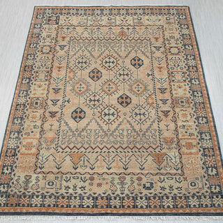Terracotta  9x12 Beige Tribal Oushak Wool Area Rug