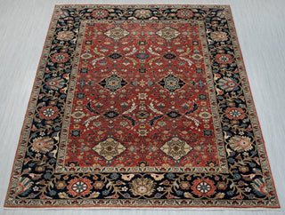 Vermilion- 9x12 Red Persian Mahal Hand Knotted Wool Rug