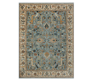 Azura - 8x10 Handmade Blue Persian Tabriz Rug