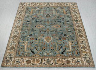 Azura - 8x10 Handmade Blue Persian Tabriz Rug