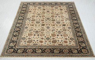 10x14  Meticulously Motifs Persian Floral Ivory Wool Rug