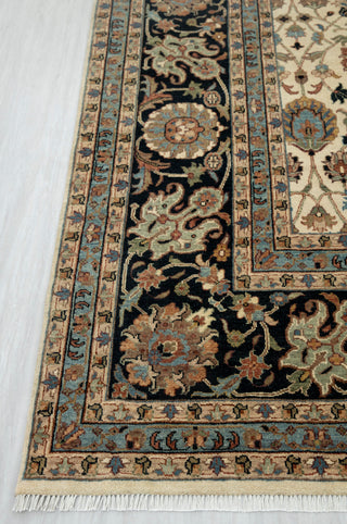 10x14  Meticulously Motifs Persian Floral Ivory Wool Rug