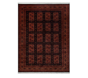 8x10 Herati Traditional Bokhara Wool Rug | Silky Feel Handwoven Rug