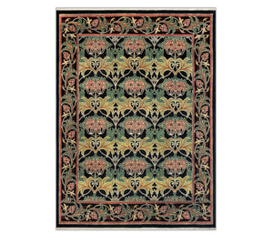 Floral 8x10 William Morris Inspired Arts & Crafts Rug