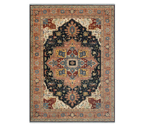 10x14 Black Large Area Persian Serapi Wool Rug
