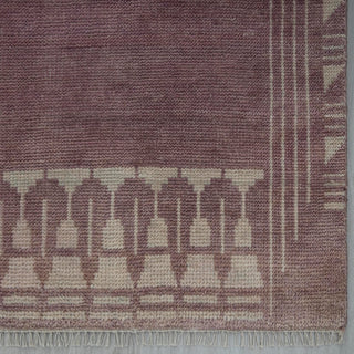 Dusty Mauve 8x10 Geometric Trible Wool Rug