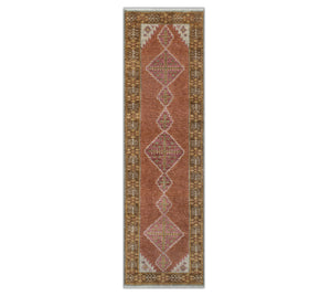 Veritas  Persian Medallion Plush Feel Hand Knotted Wool Runner Rug