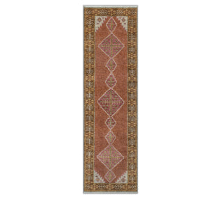 Veritas  Persian Medallion Plush Feel Hand Knotted Wool Runner Rug