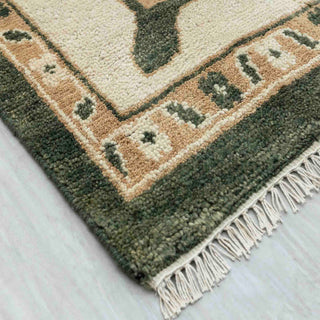 10x14 Green Cream Modern Oushak Large Area Wool Rug