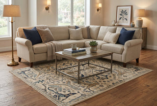 Heirloom 8x10 Ivory Tabriz Inspired Pattern Woolen Rug