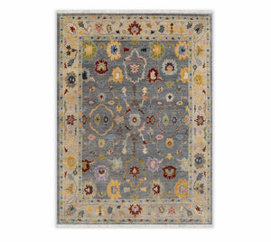 Mason- 8x10 Gray Hand Knotted Soft Wool Area Rug