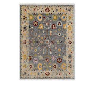 Mason- 8x10 Gray Hand Knotted Soft Wool Area Rug