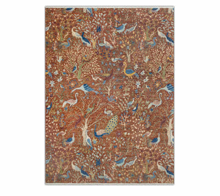 8x10 Garden Peacock Hand-Knotted Wool Area Rug
