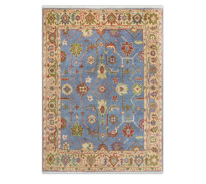 Nesta 8x10 Blue Turkish Oushak Hand Knotted Wool Rug