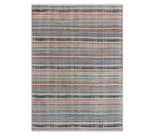 Terracotta Striped Modern Hand-Knotted Wool Area Rug