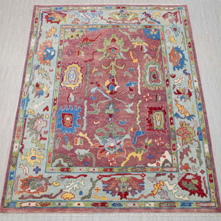 Ankara Maroon Soft Wool Handmade Turkish Oushak Customize Rug
