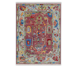 Ankara Maroon Soft Wool Handmade Turkish Oushak Customize Rug
