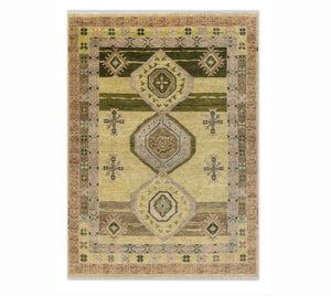 Kimberly 8x10 Green Persian Khotan Hand Knotted Wool Rug