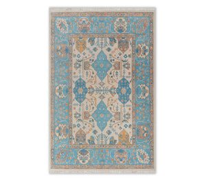 Bennett 9x12 Ivory Muted Look Handmade Turkish Oushak Wool Rug
