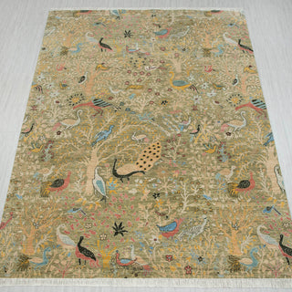 Green Birds Peacock Gardens Tree Wool Rug