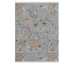 Gray Birds Peacock Gardens Persian Wool Rug