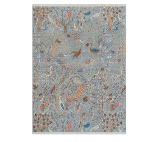 Gray Birds Peacock Gardens Persian Wool Rug