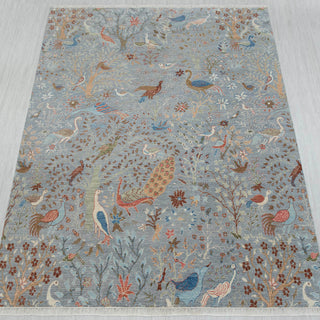 Gray Birds Peacock Gardens Persian Wool Rug