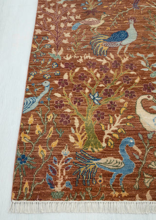 8x10 Garden Peacock Hand-Knotted Wool Area Rug